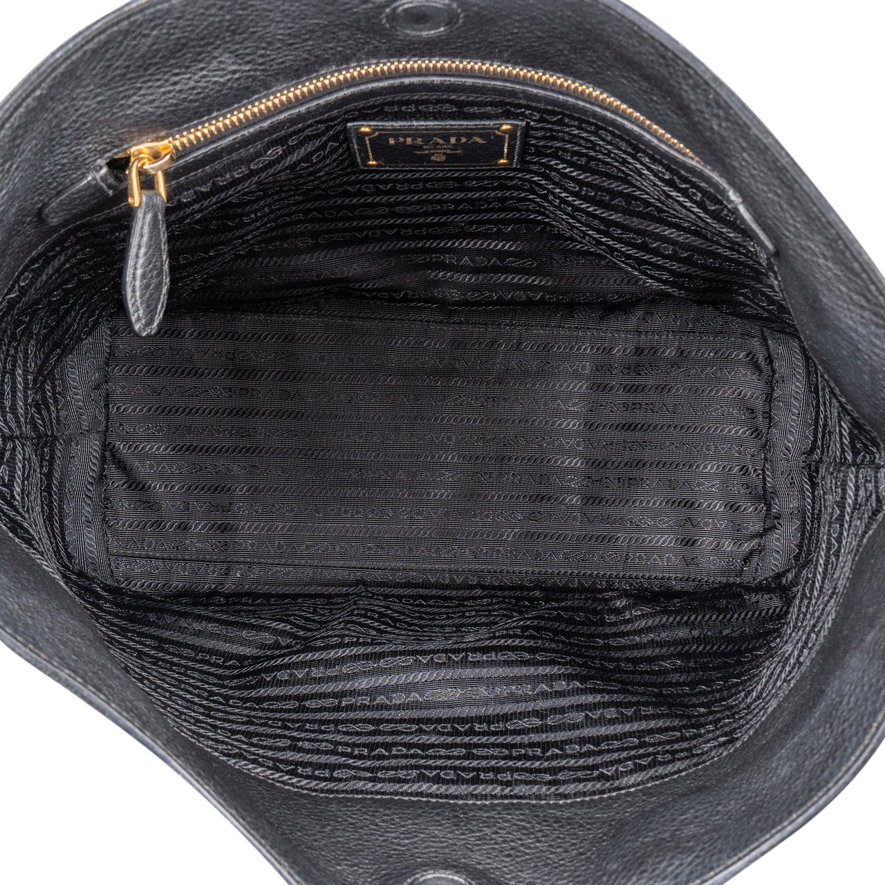 Prada Prada Black Premium Leather Daino Vitello Handbag Divers