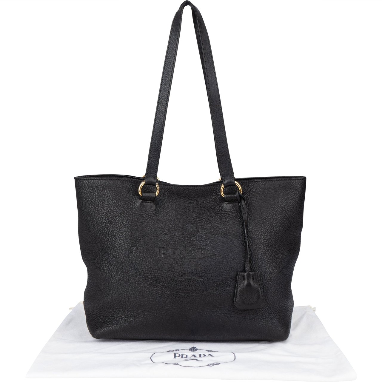 Prada Prada Black Premium Leather Daino Vitello Handbag Divers