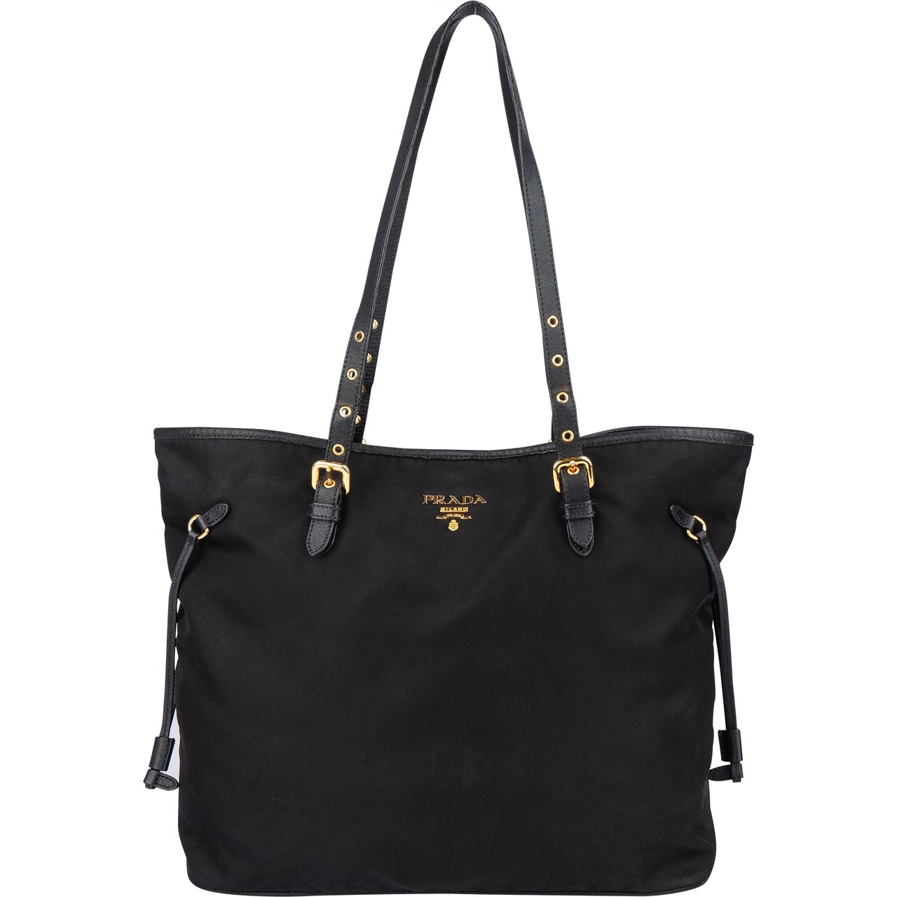 Prada Prada Nylon Saffiano Leather Shopper Handbag Divers