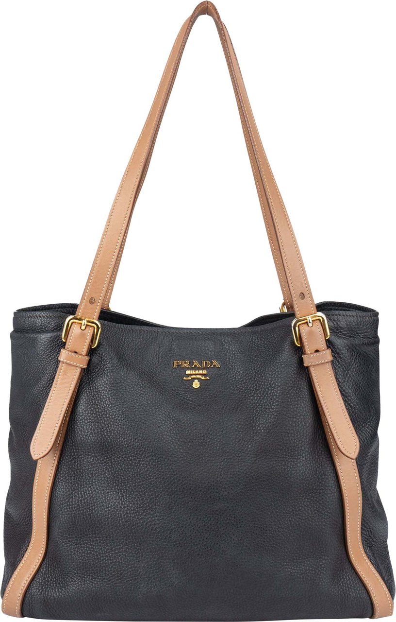 Prada Prada Bicolor Leather City Shoulder Bag Divers