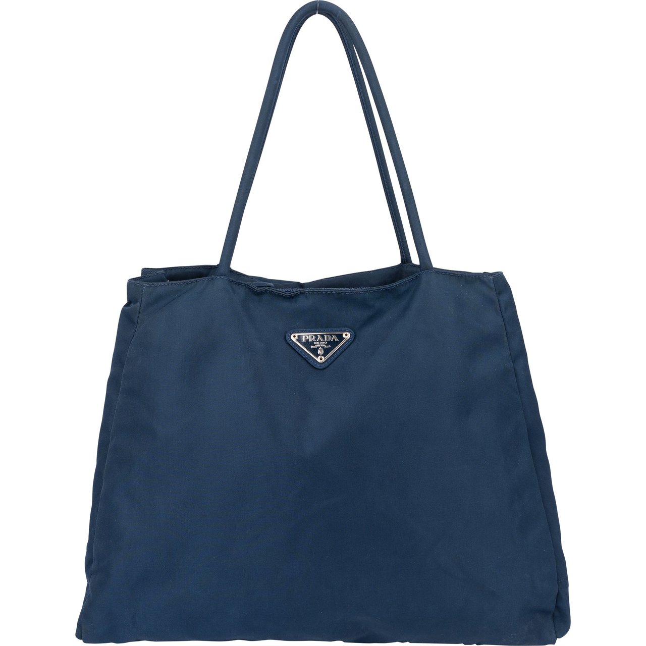 Prada Prada Blue Nylon Triangle Handbag Blauw