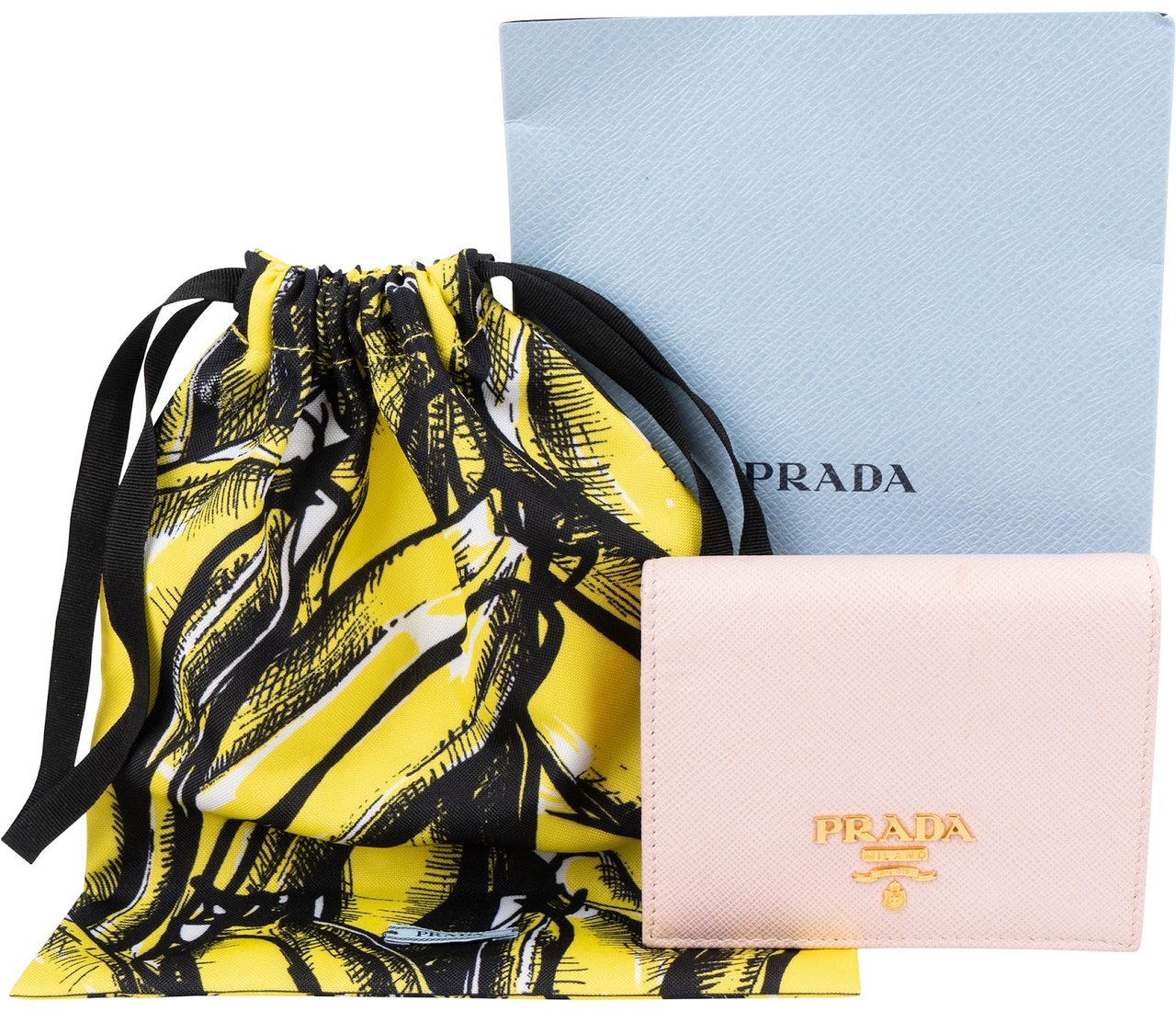 Prada Pink Saffiano Leather Small Wallet Rood