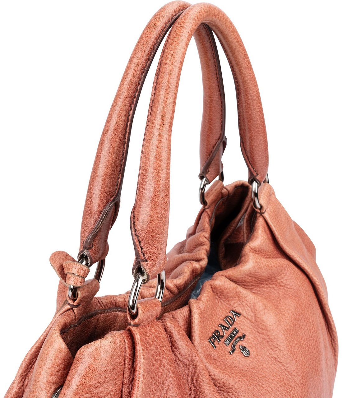 Prada Vitello Daino Deerskin Gathered Tote Handbag Divers