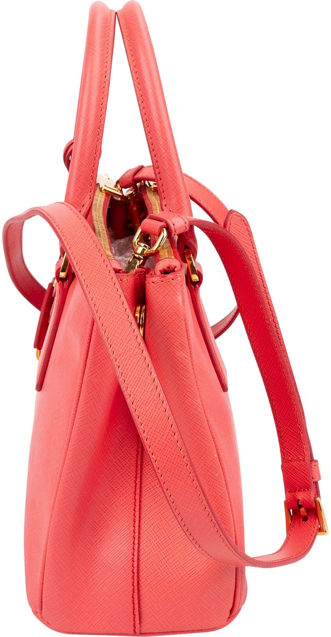 Prada Pink Saffiano Leather Small Galleria Handbag Rood