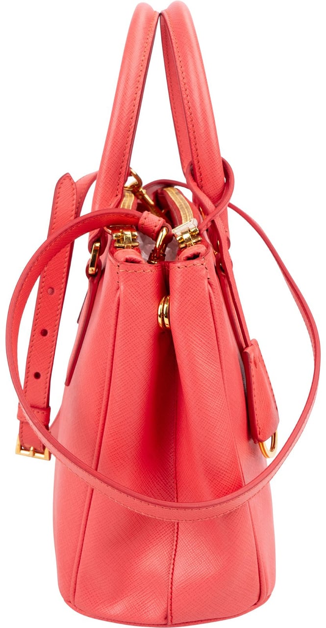 Prada Pink Saffiano Leather Small Galleria Handbag Rood