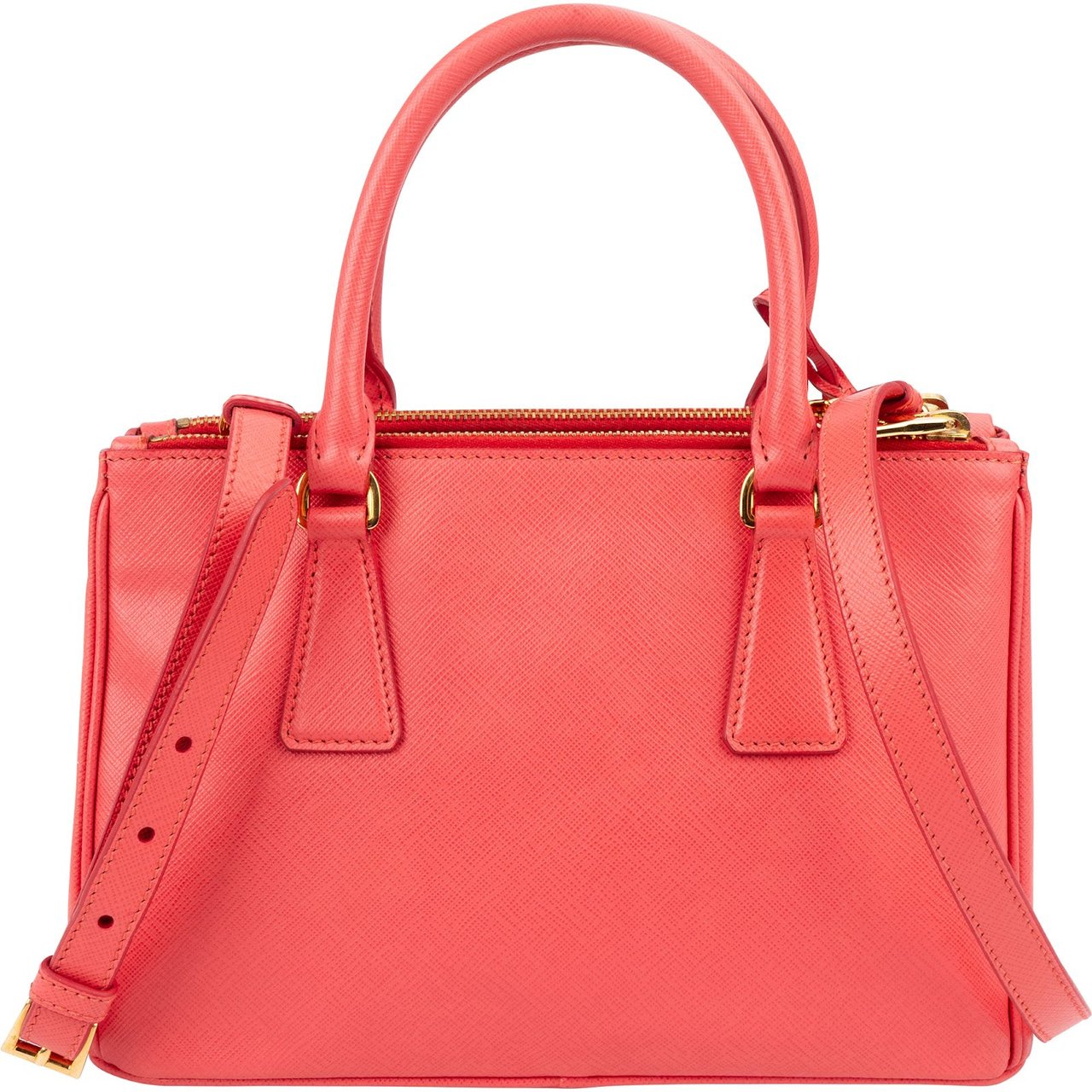 Prada Pink Saffiano Leather Small Galleria Handbag Rood
