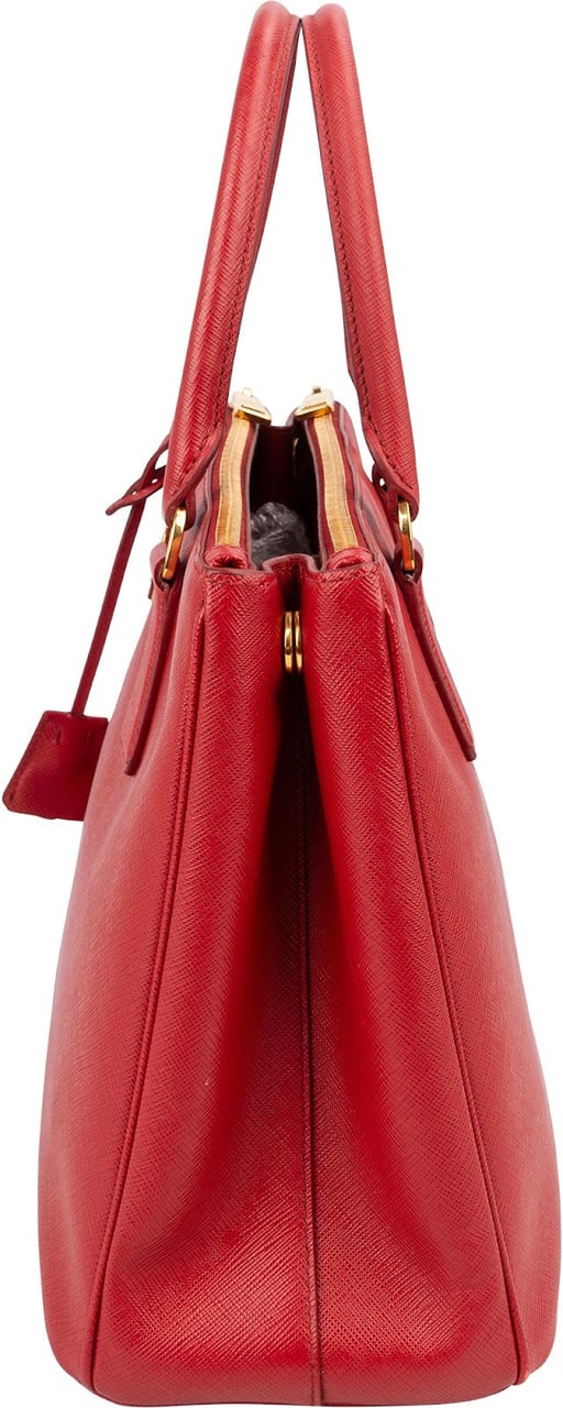 Prada Red Saffiano Leather Galleria Handbag Rood