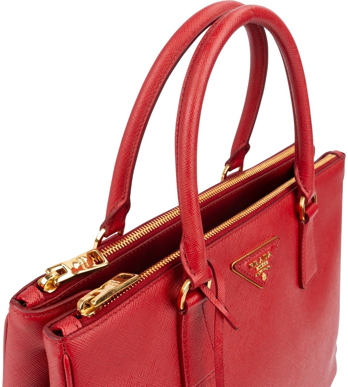 Prada Red Saffiano Leather Galleria Handbag Rood