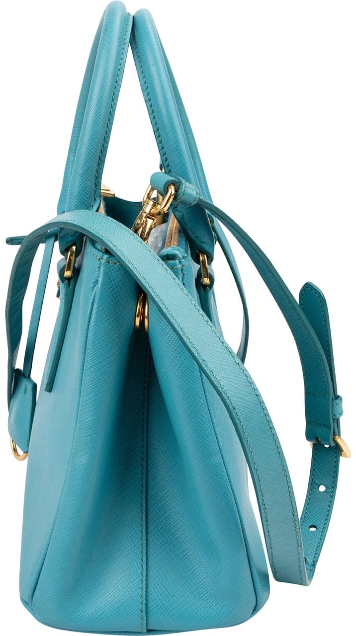 Prada Saffiano Leather Mini Galleria Handbag Blauw