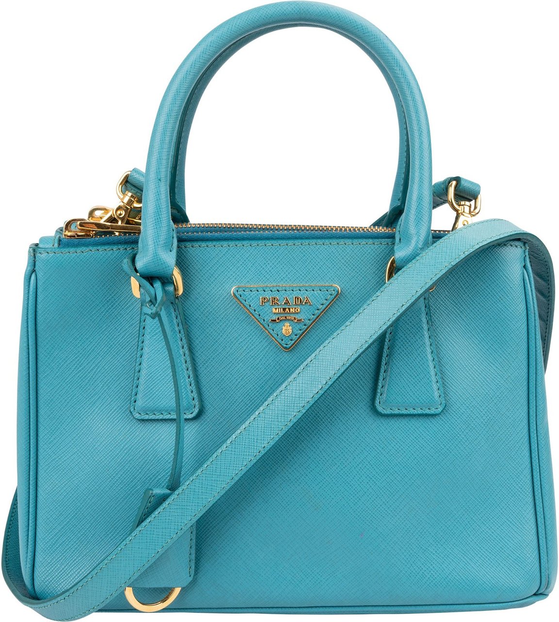 Prada Saffiano Leather Mini Galleria Handbag Blauw