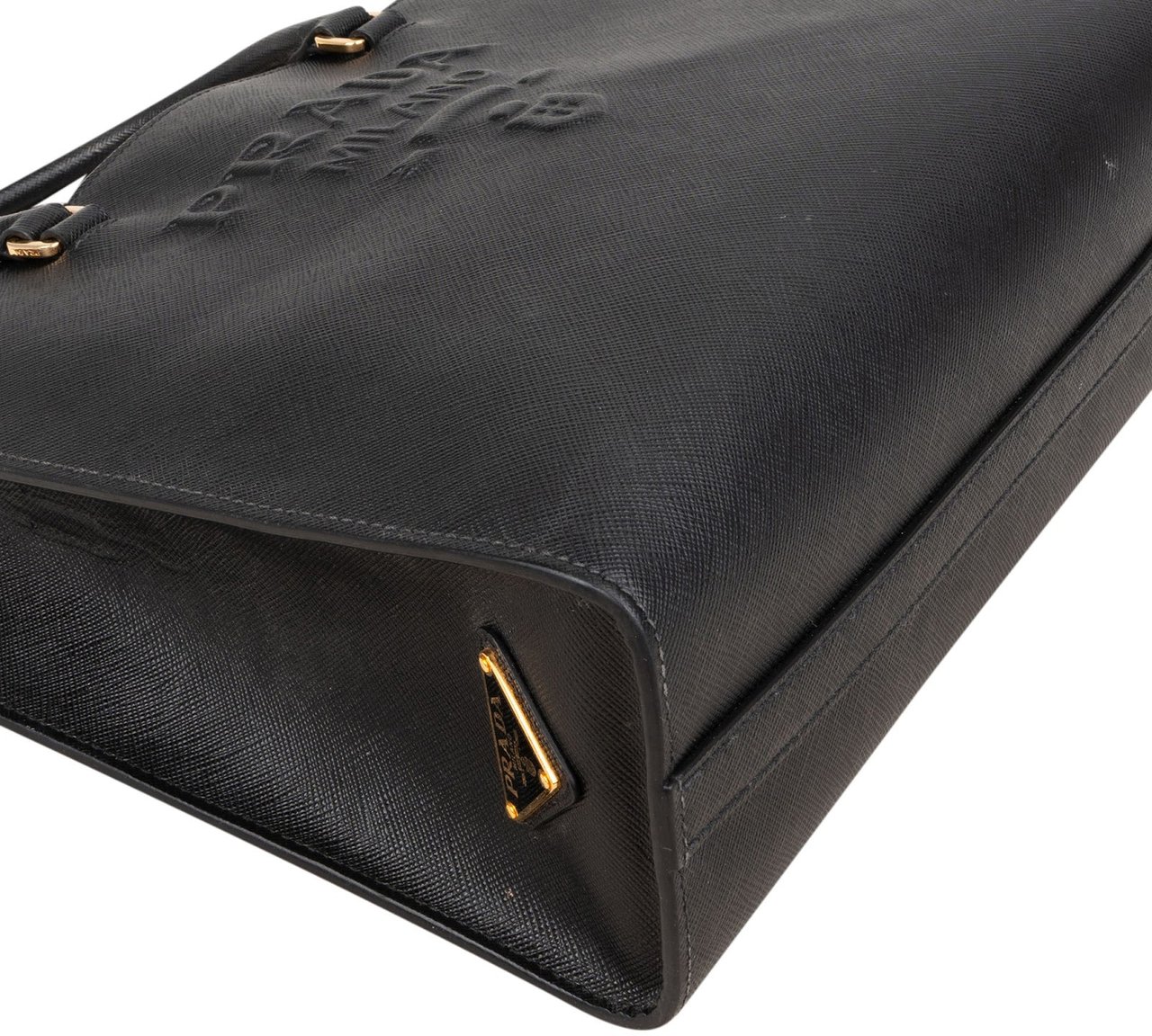 Prada Saffiano Leather Small Tote Handbag Zwart