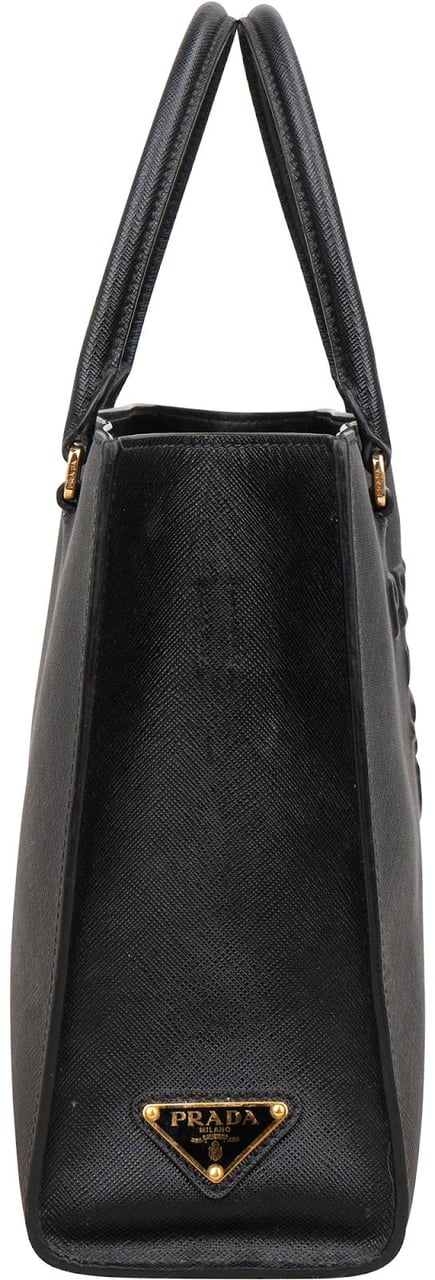 Prada Saffiano Leather Small Tote Handbag Zwart