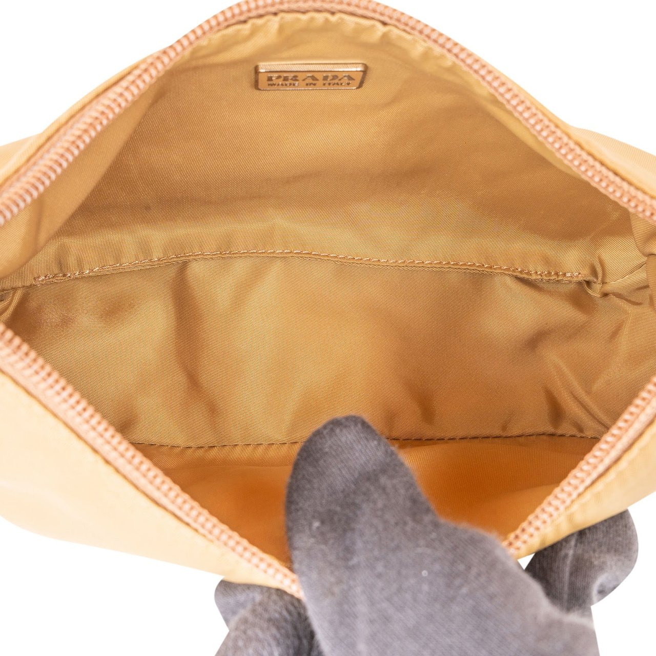 Prada Nylon Triangle Vintage Re-Edition Handbag Beige