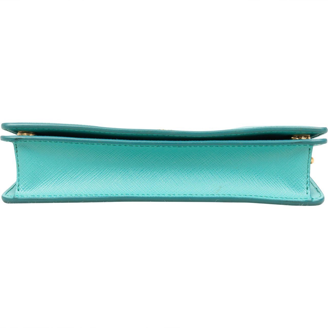 Prada Saffiano Leather Wallet On Chain Crossbody Bag Blauw