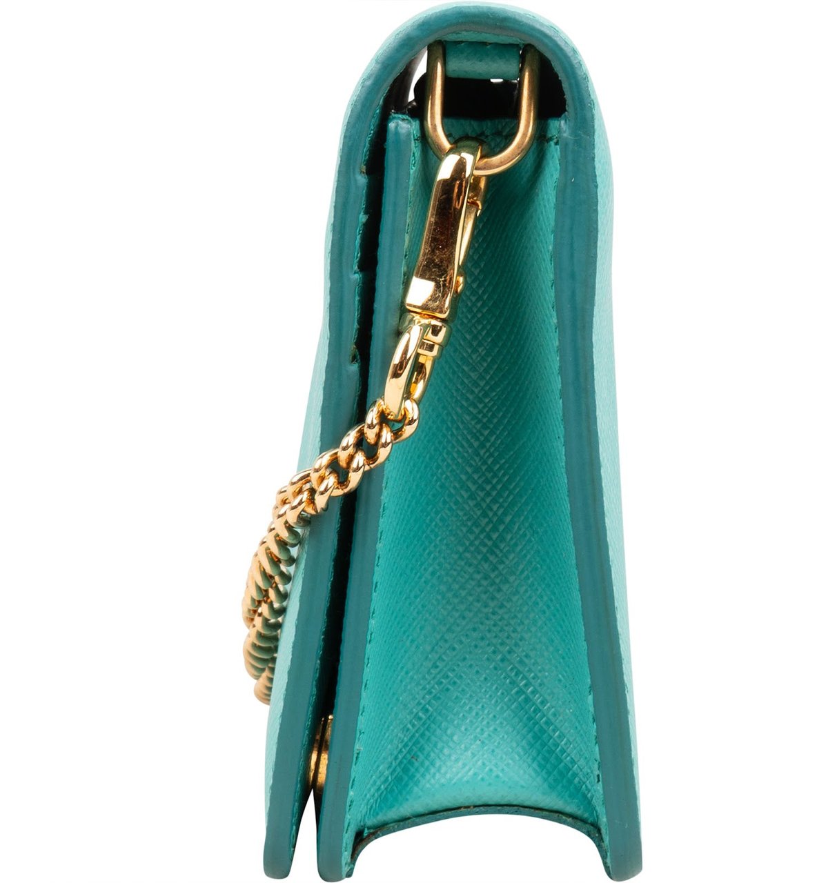 Prada Saffiano Leather Wallet On Chain Crossbody Bag Blauw