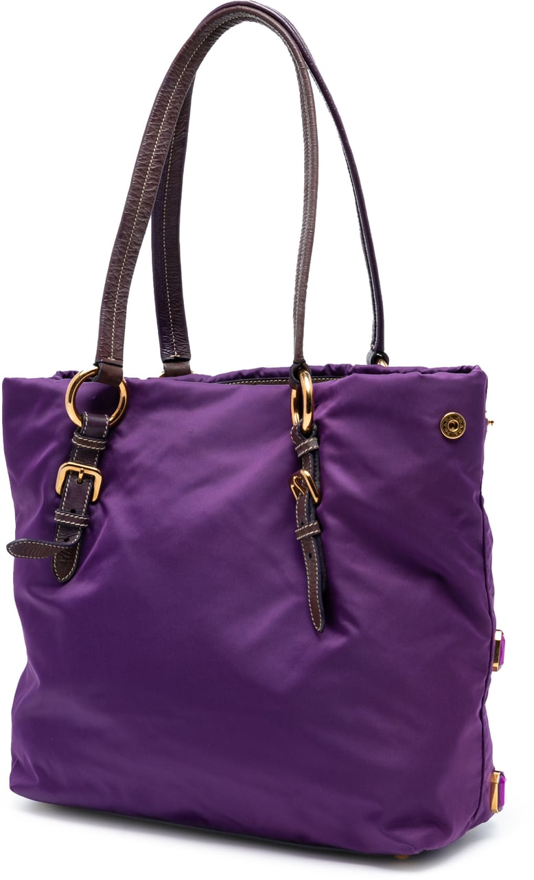 Prada Tessuto Pietre Jeweled Tote Paars