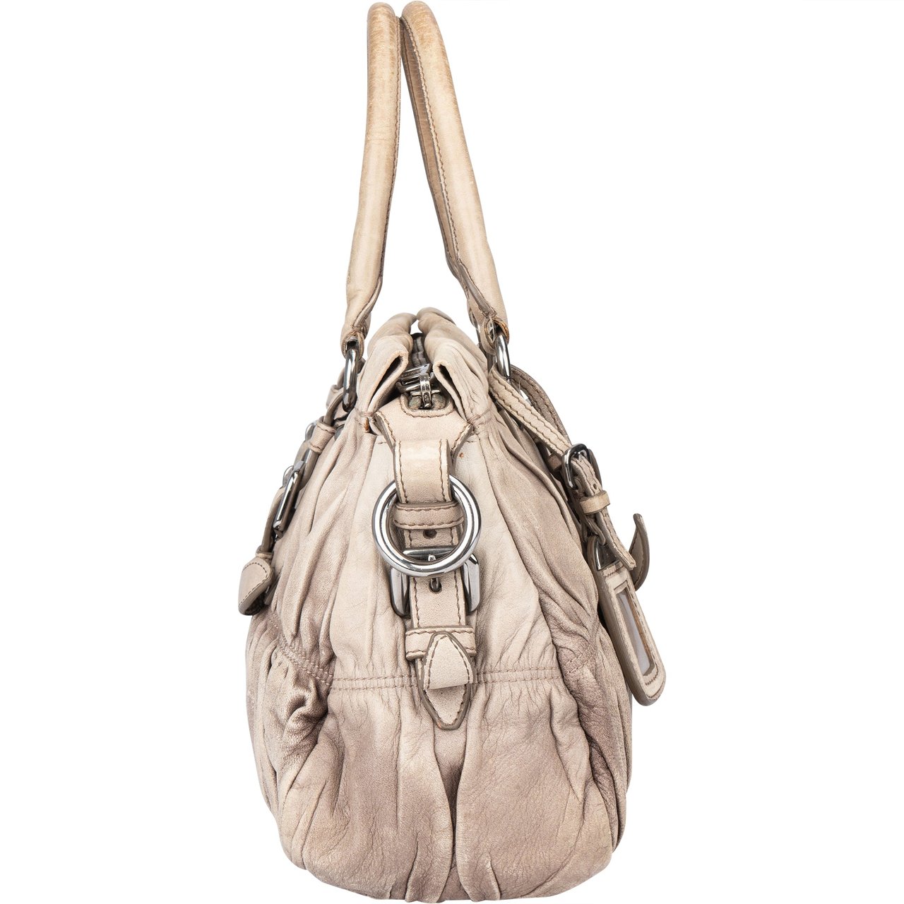 Prada Prada Quilted Leather Bauletto City Handbag Divers