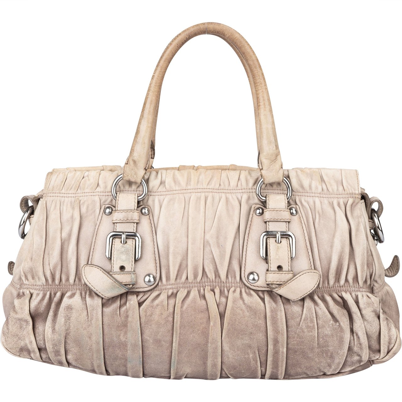 Prada Prada Quilted Leather Bauletto City Handbag Divers