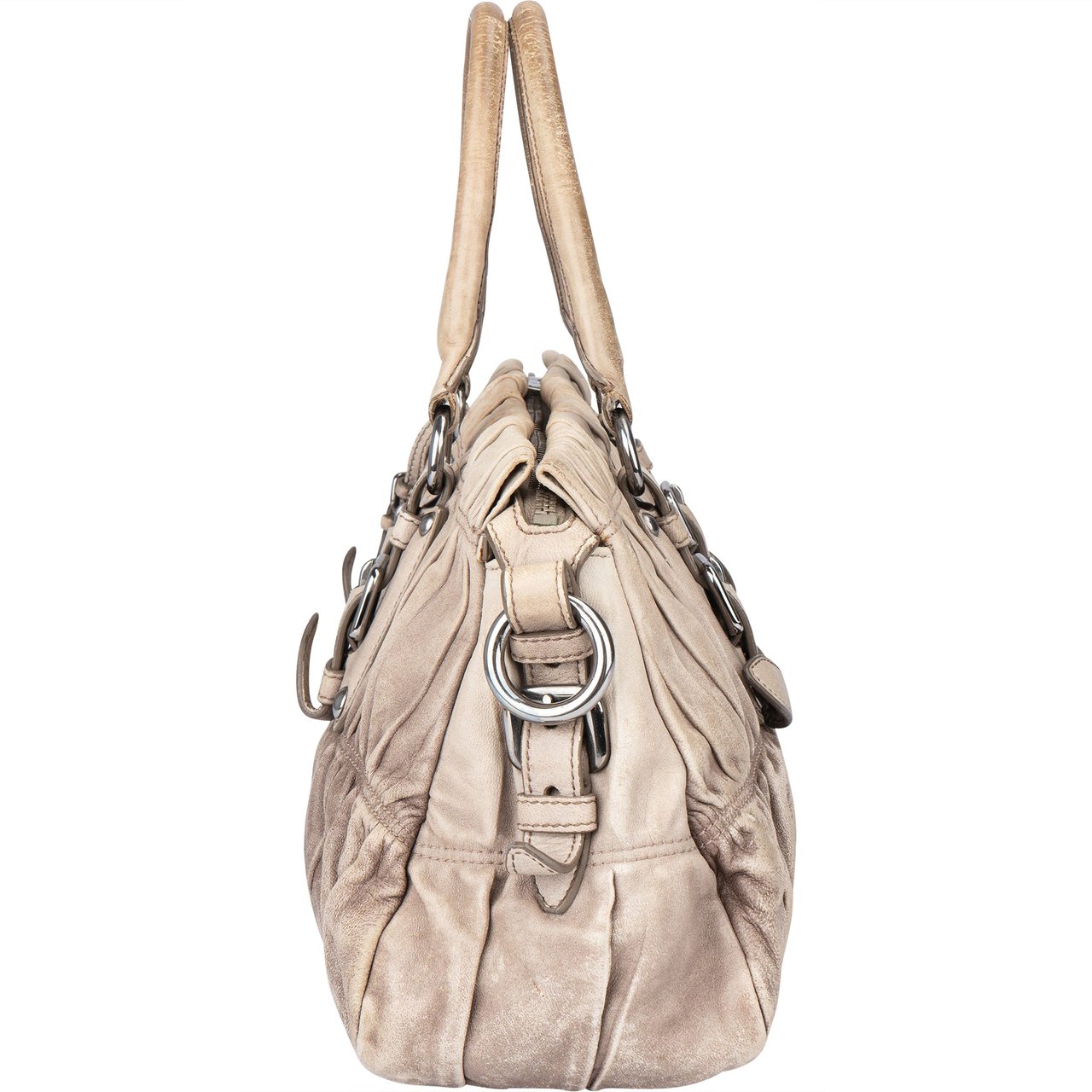Prada Prada Quilted Leather Bauletto City Handbag Divers