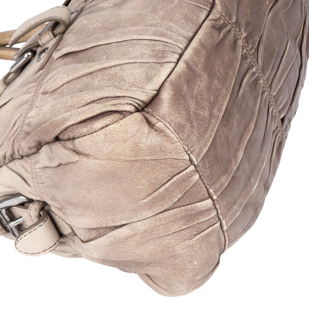 Prada Prada Quilted Leather Bauletto City Handbag Divers
