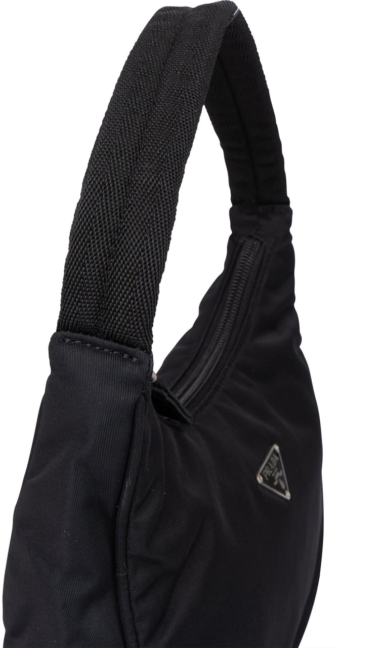 Prada Prada Black Nylon Triangle Vintage Re-Edition Handbag Zwart
