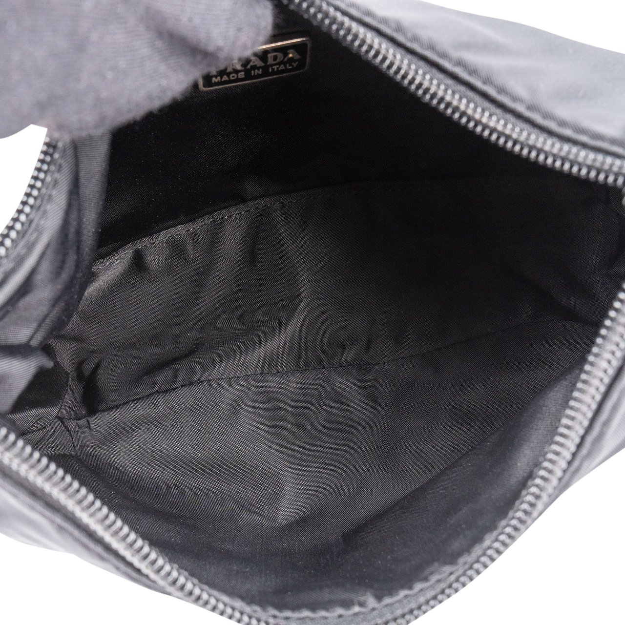 Prada Prada Black Nylon Triangle Vintage Re-Edition Handbag Zwart