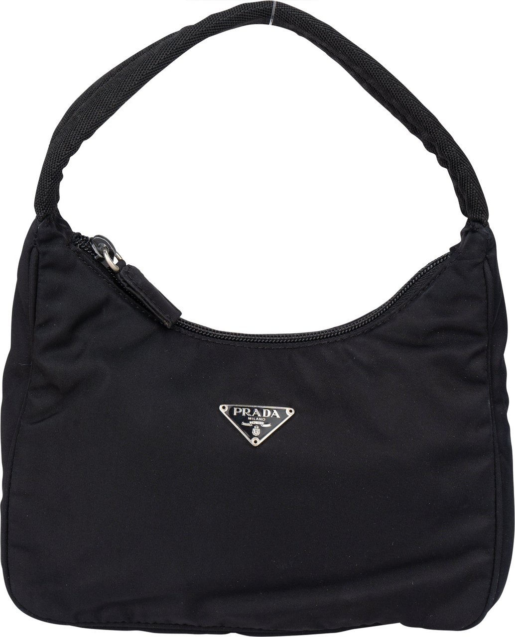 Prada Prada Black Nylon Triangle Vintage Re-Edition Handbag Zwart