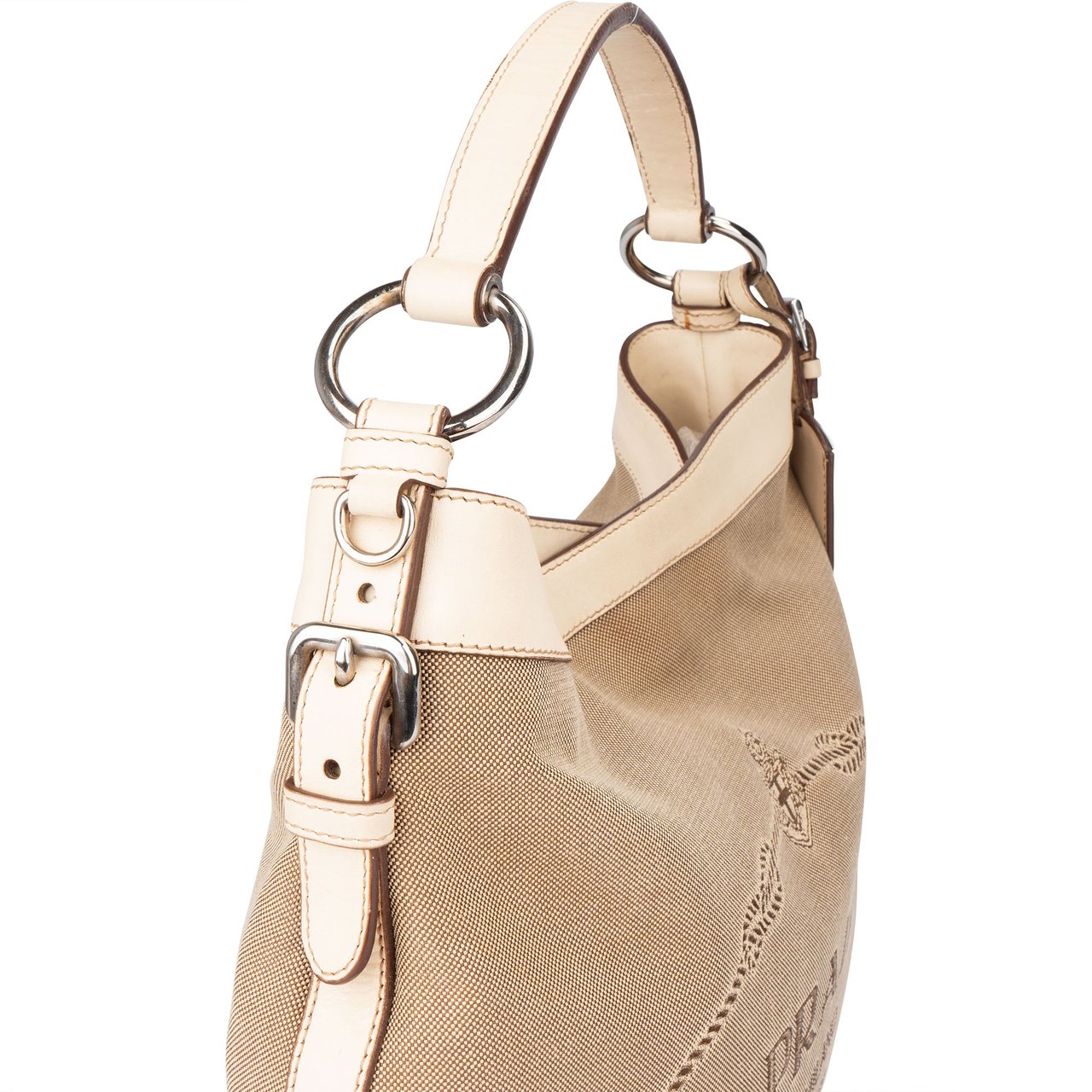 Prada Prada Jacquard Monogram Handbag Beige