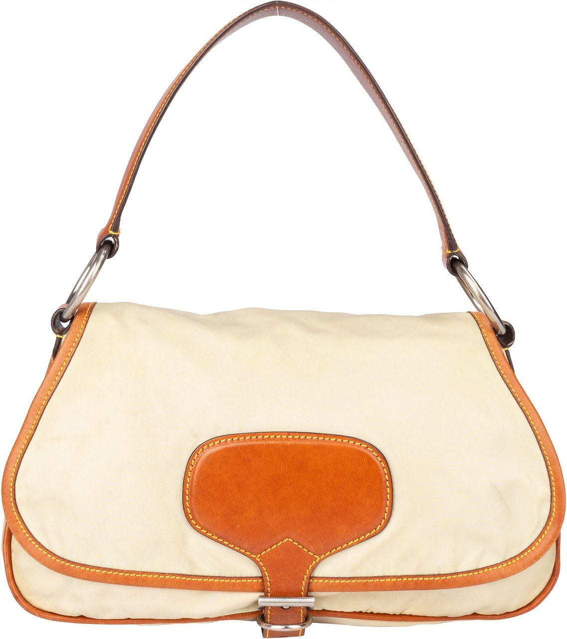 Prada Nylon Triangle Shoulder Bag Beige