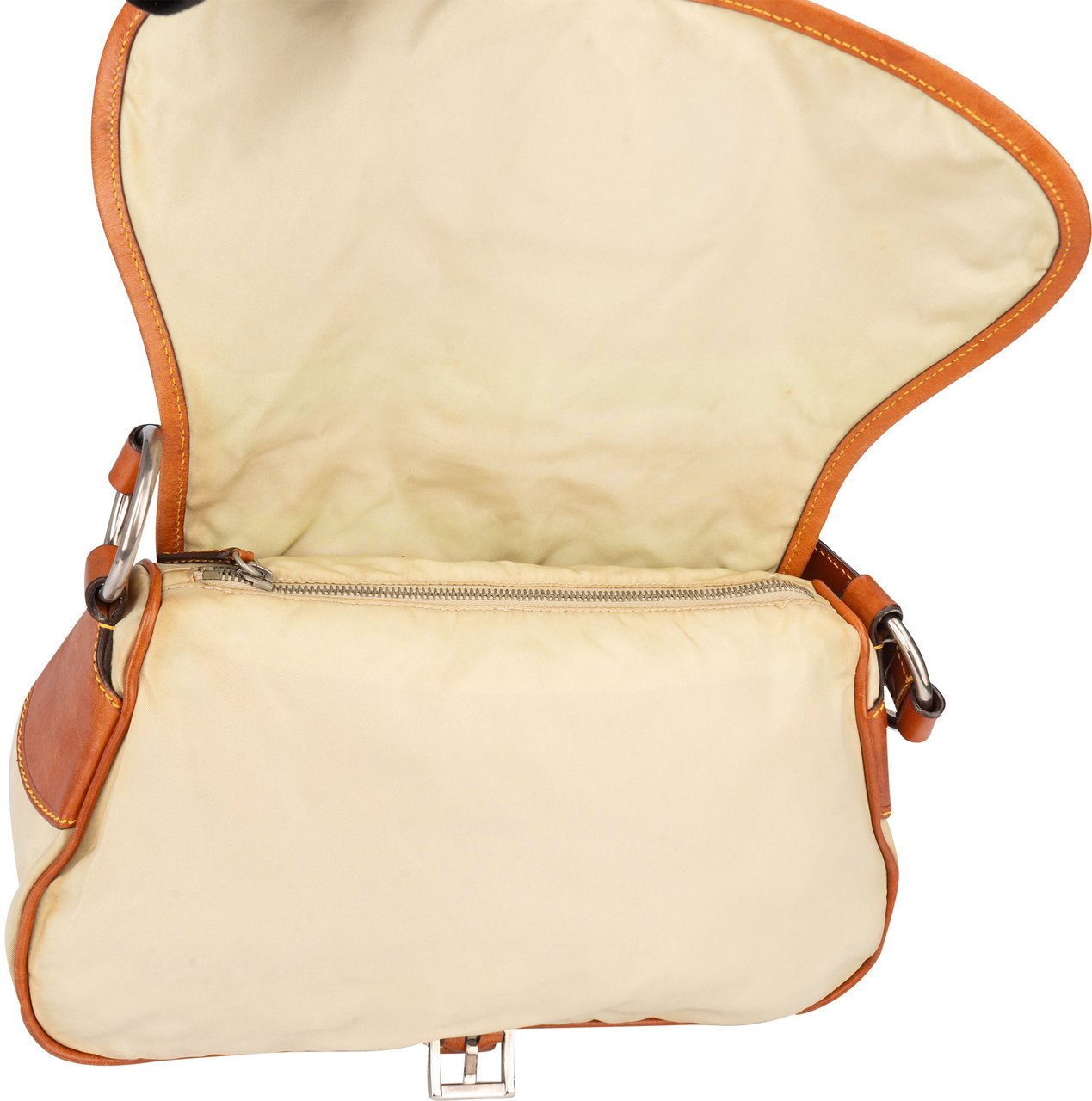 Prada Nylon Triangle Shoulder Bag Beige