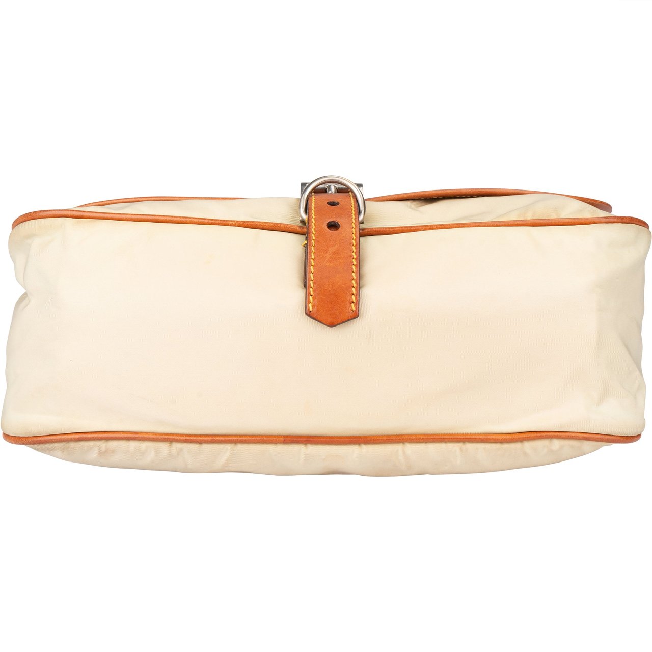 Prada Prada Nylon Triangle Shoulder Bag Beige