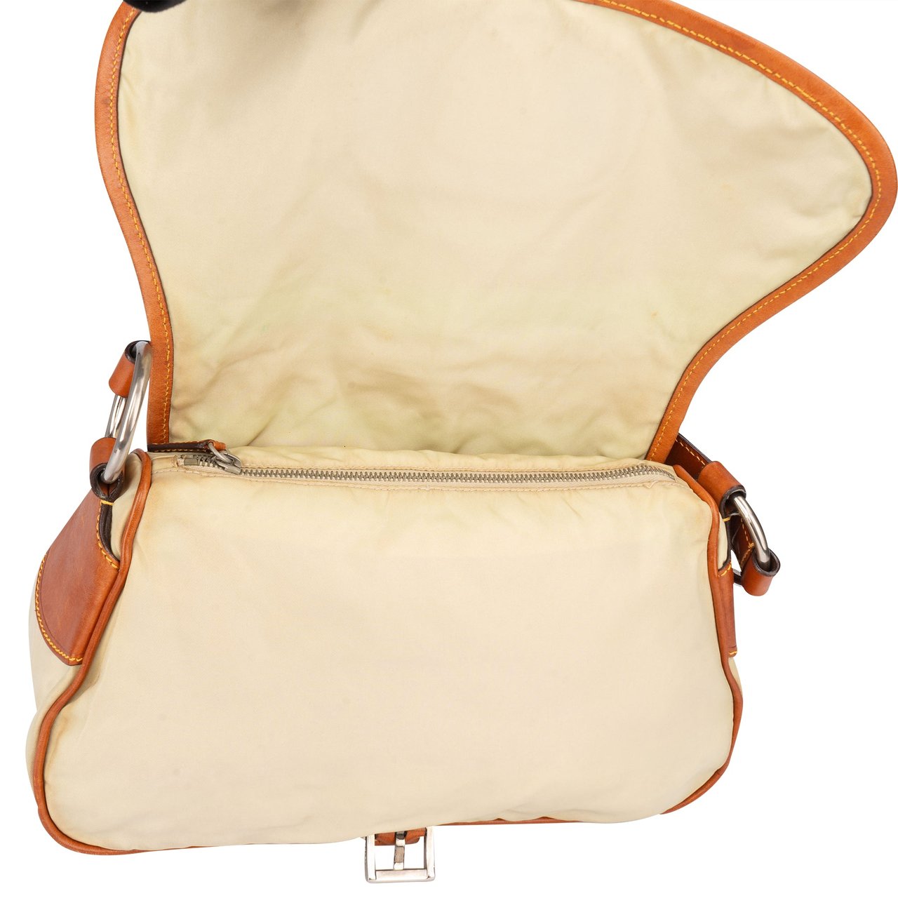 Prada Prada Nylon Triangle Shoulder Bag Beige