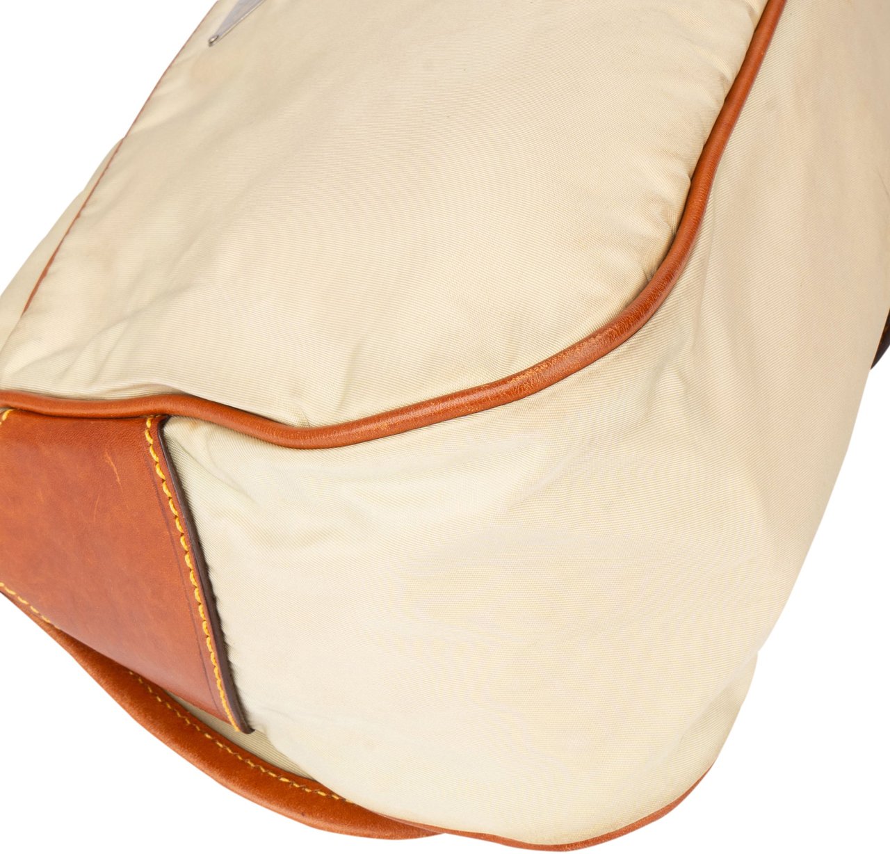 Prada Nylon Triangle Shoulder Bag Beige