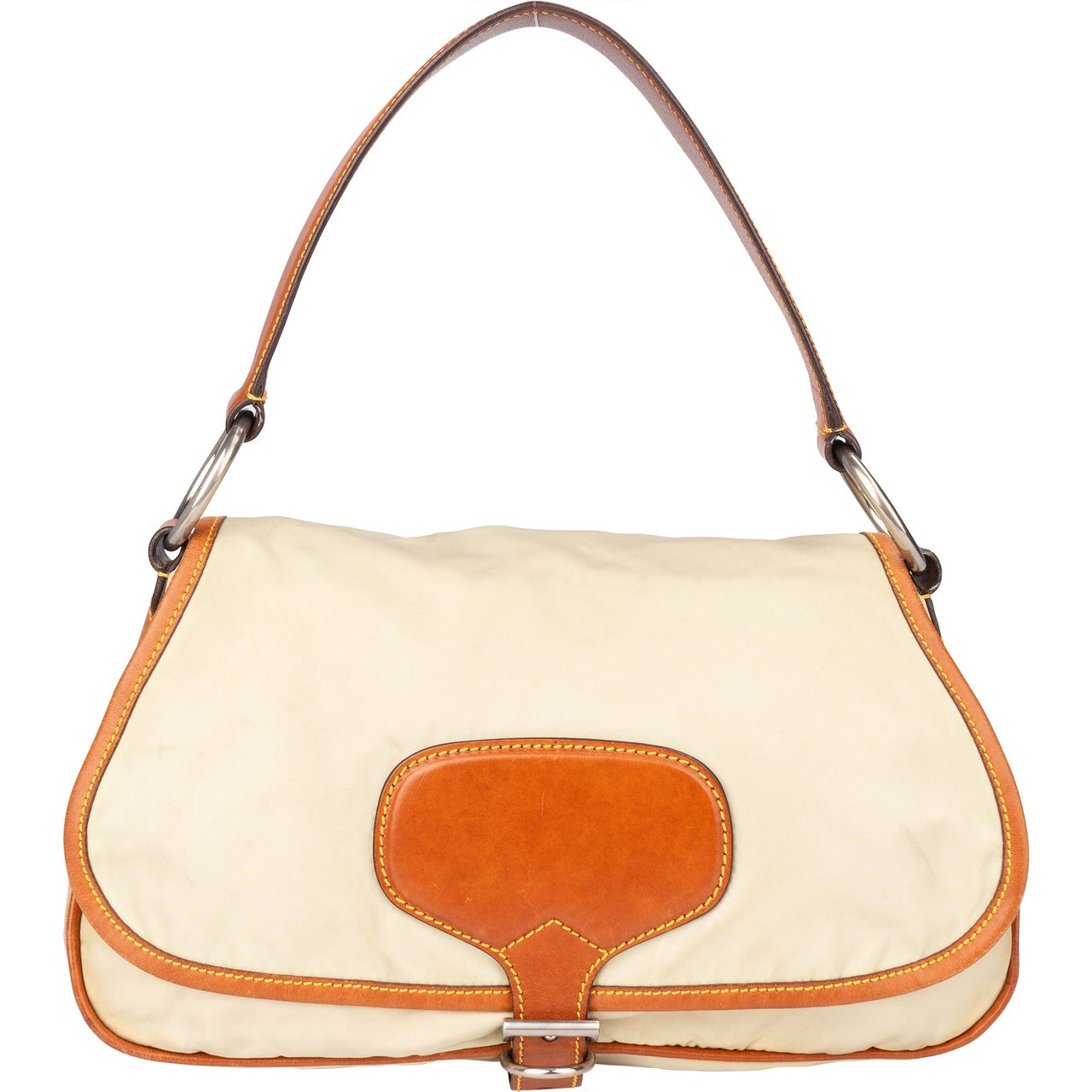 Prada Prada Nylon Triangle Shoulder Bag Beige