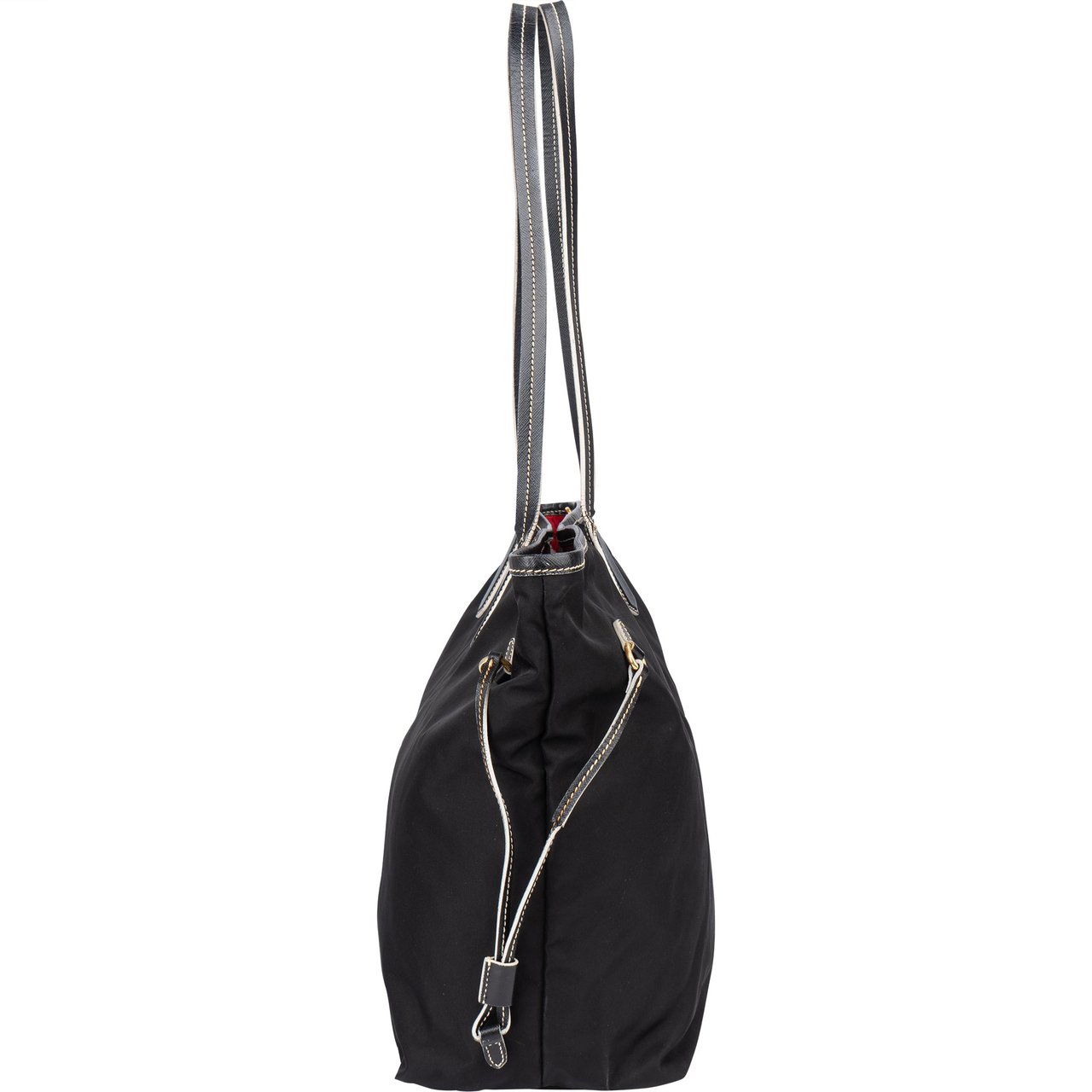 Prada Prada Nylon Saffiano Leather Shopper Handbag Zwart