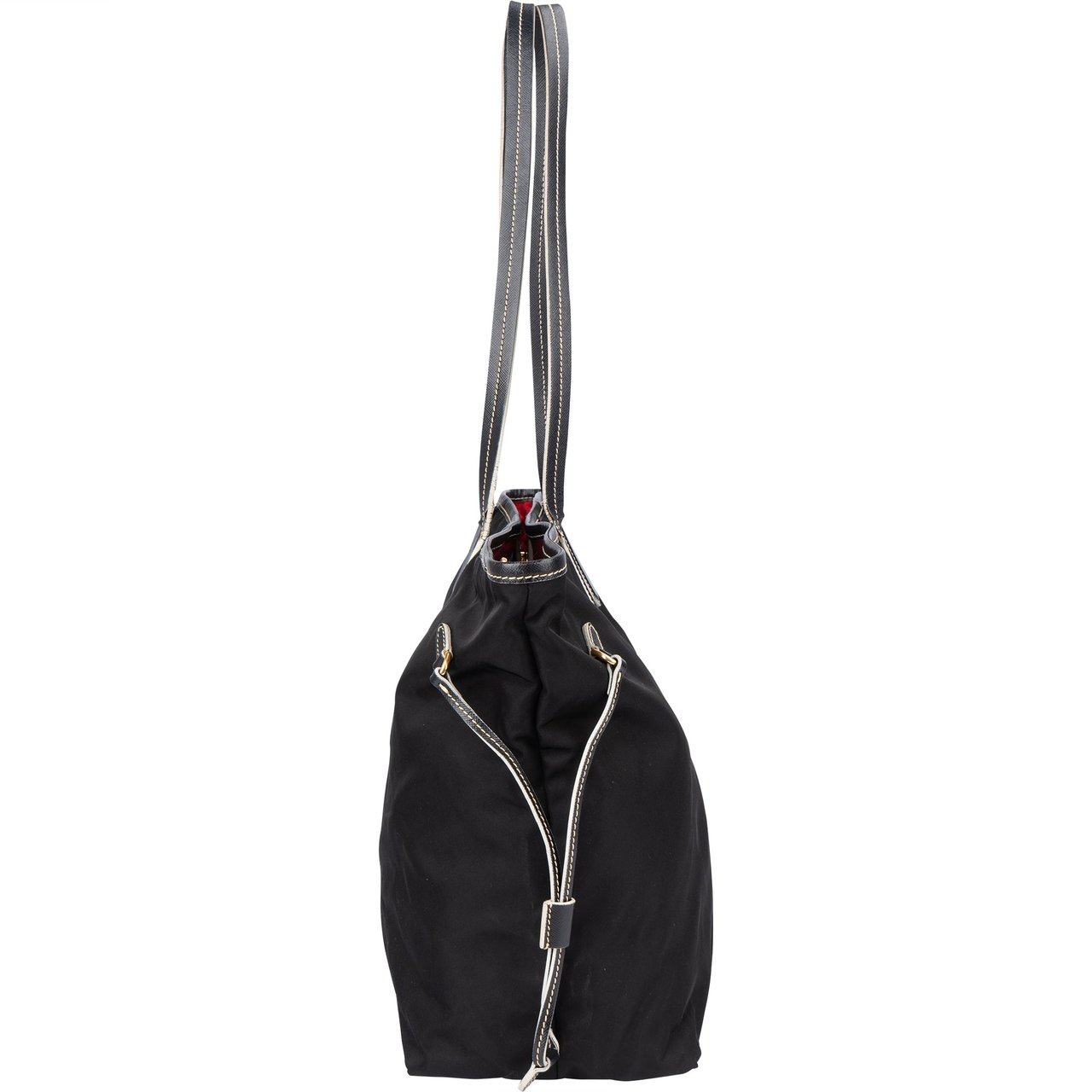 Prada Nylon Saffiano Leather Shopper Handbag Zwart