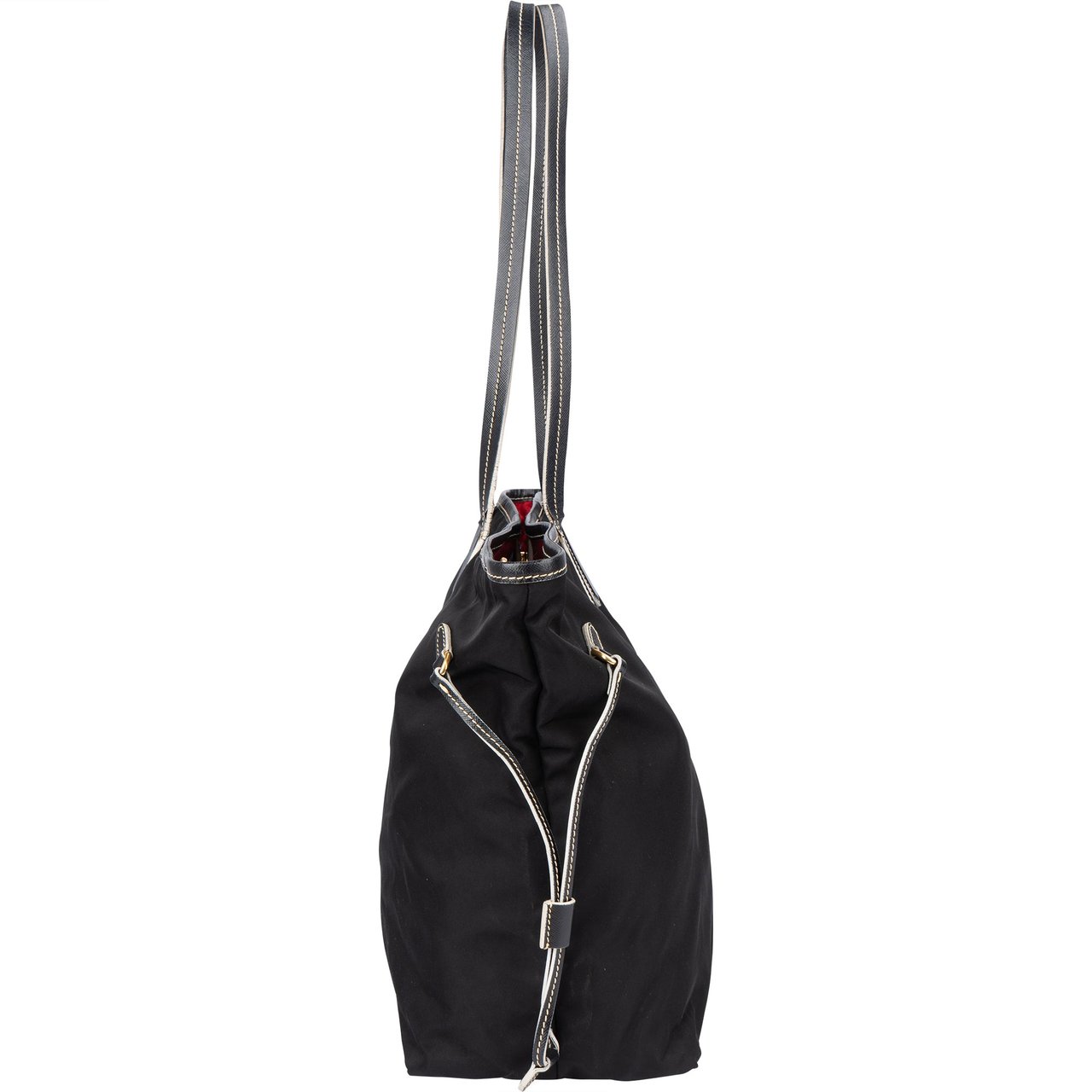 Prada Prada Nylon Saffiano Leather Shopper Handbag Zwart