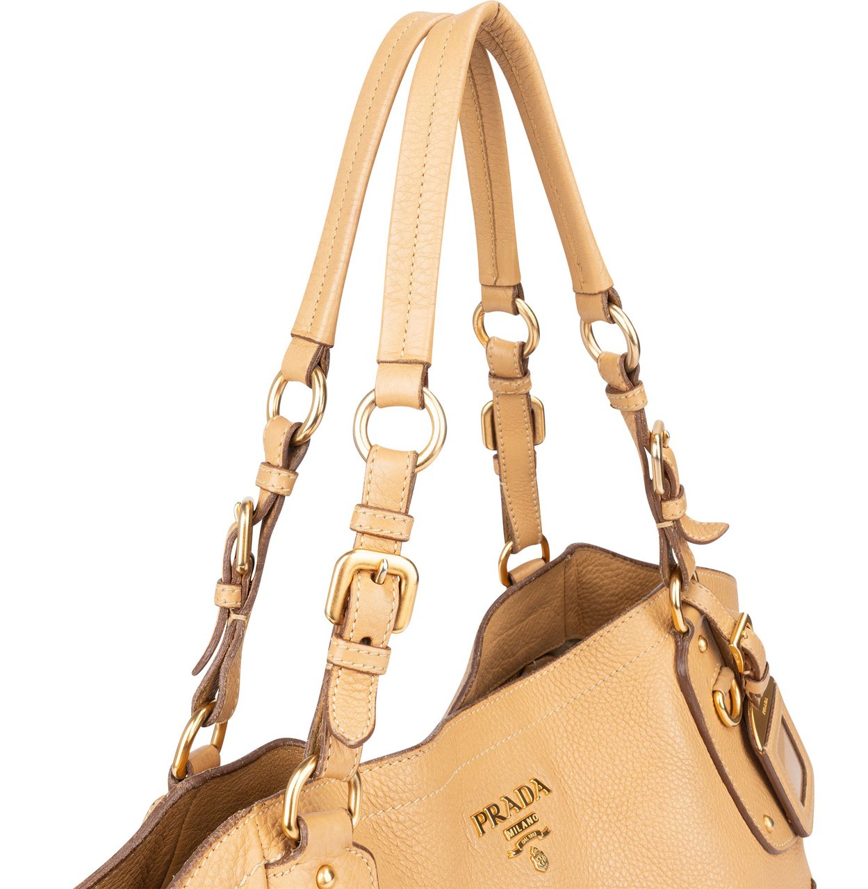 Prada Prada Beige Calfskin City Handbag Beige