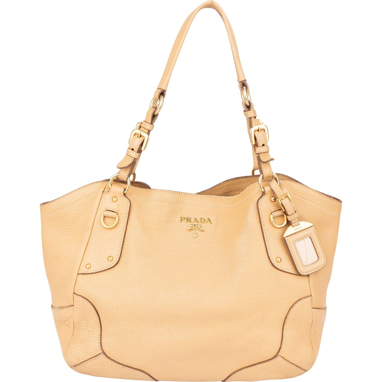 Prada Prada Beige Calfskin City Handbag Beige