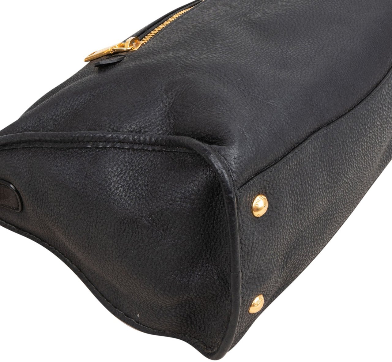 Prada Vitello Daino Leather Tote Handbag Zwart