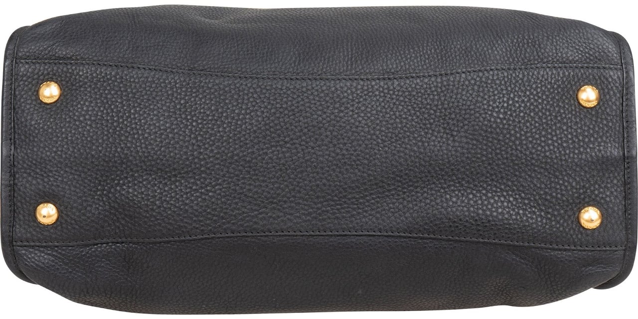 Prada Vitello Daino Leather Tote Handbag Zwart