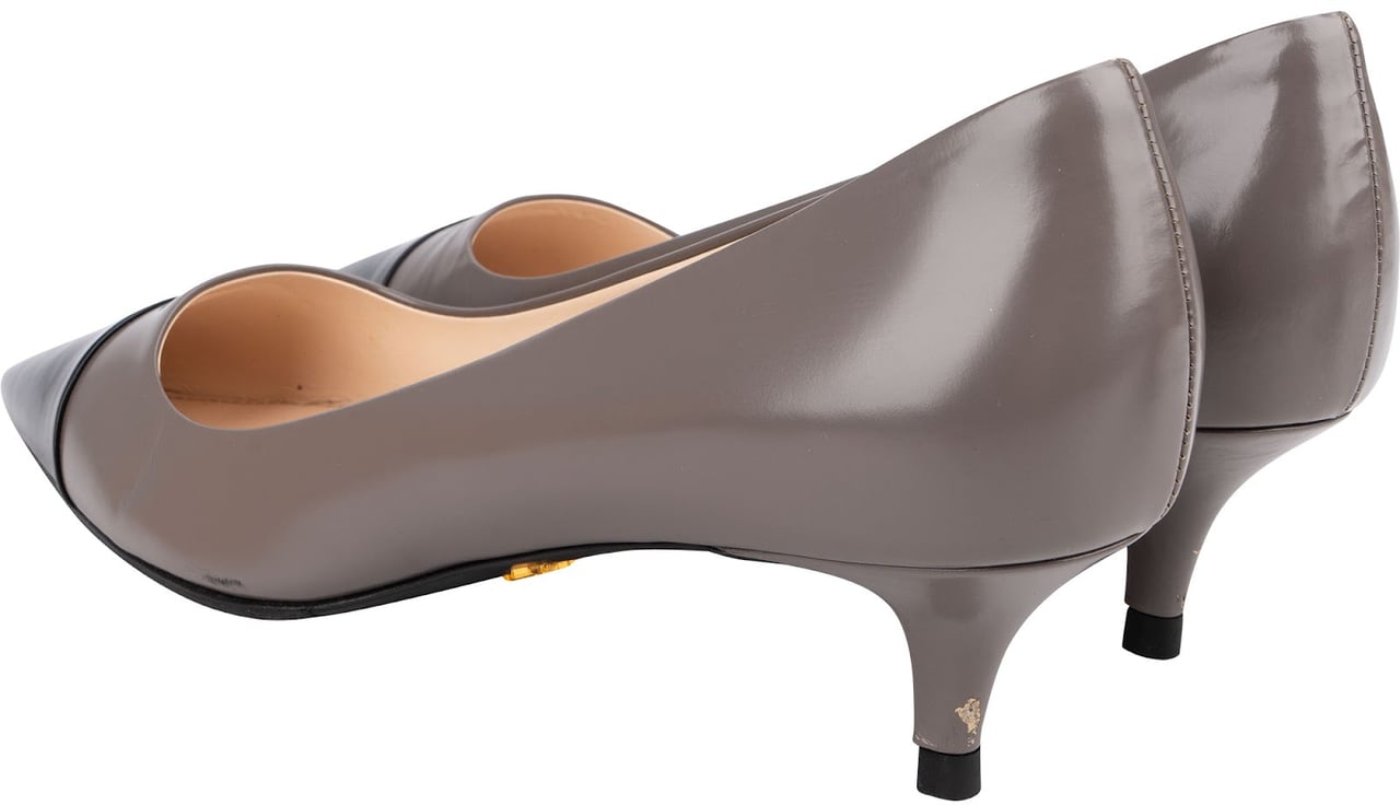 Prada Multicolor Patent Leather Cap-Toe Kitten Heel Pumps (37) Divers