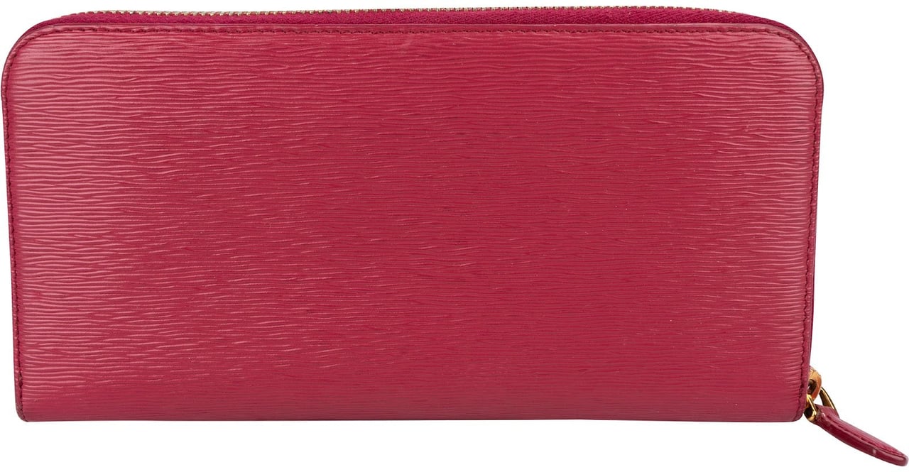 Prada Vitello Move Leather Zip Around Wallet Rood