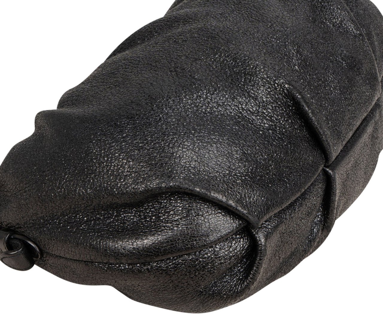 Prada Vitello Daino Ruched Hobo Shoulder Bag Zwart