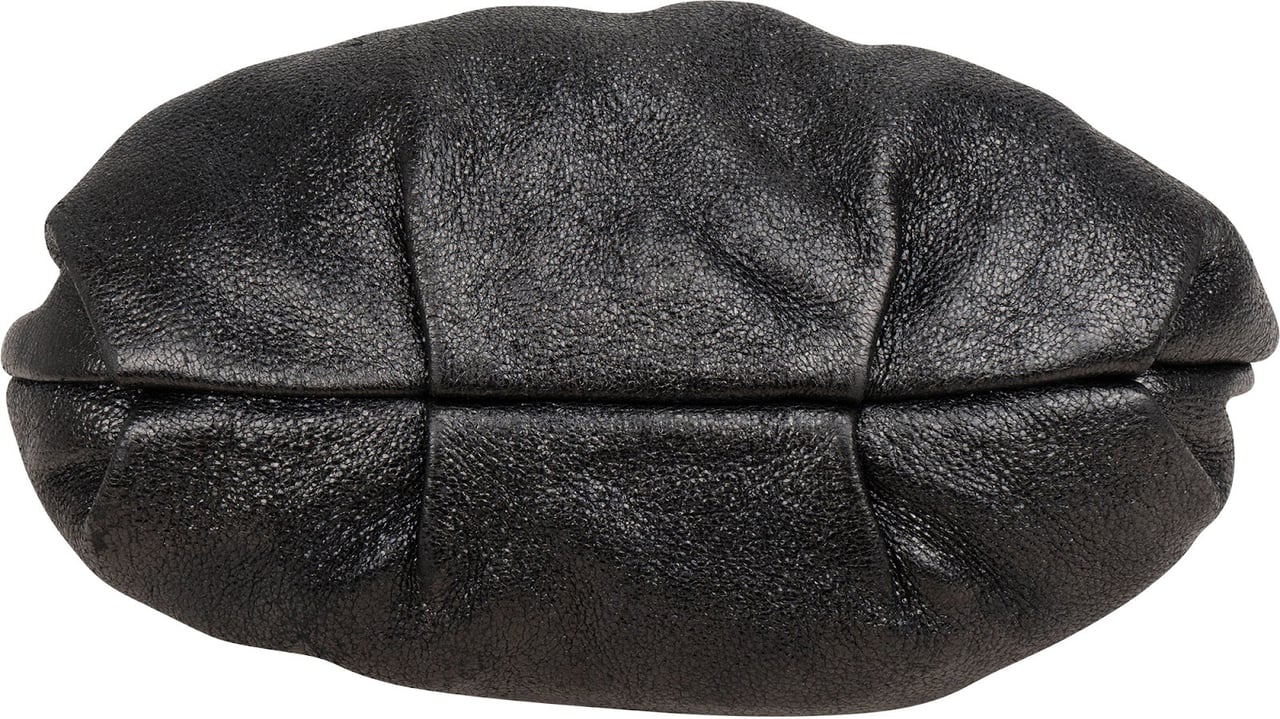 Prada Vitello Daino Ruched Hobo Shoulder Bag Zwart