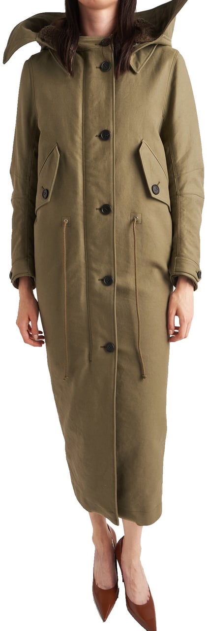 Prada Prada Long Parka Coat Groen
