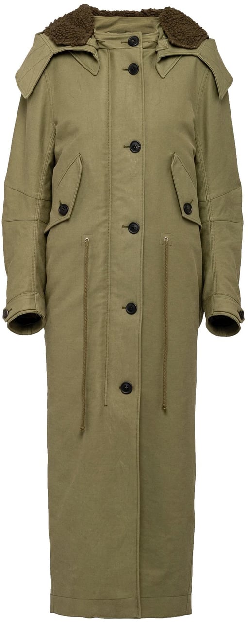 Prada Prada Long Parka Coat Groen