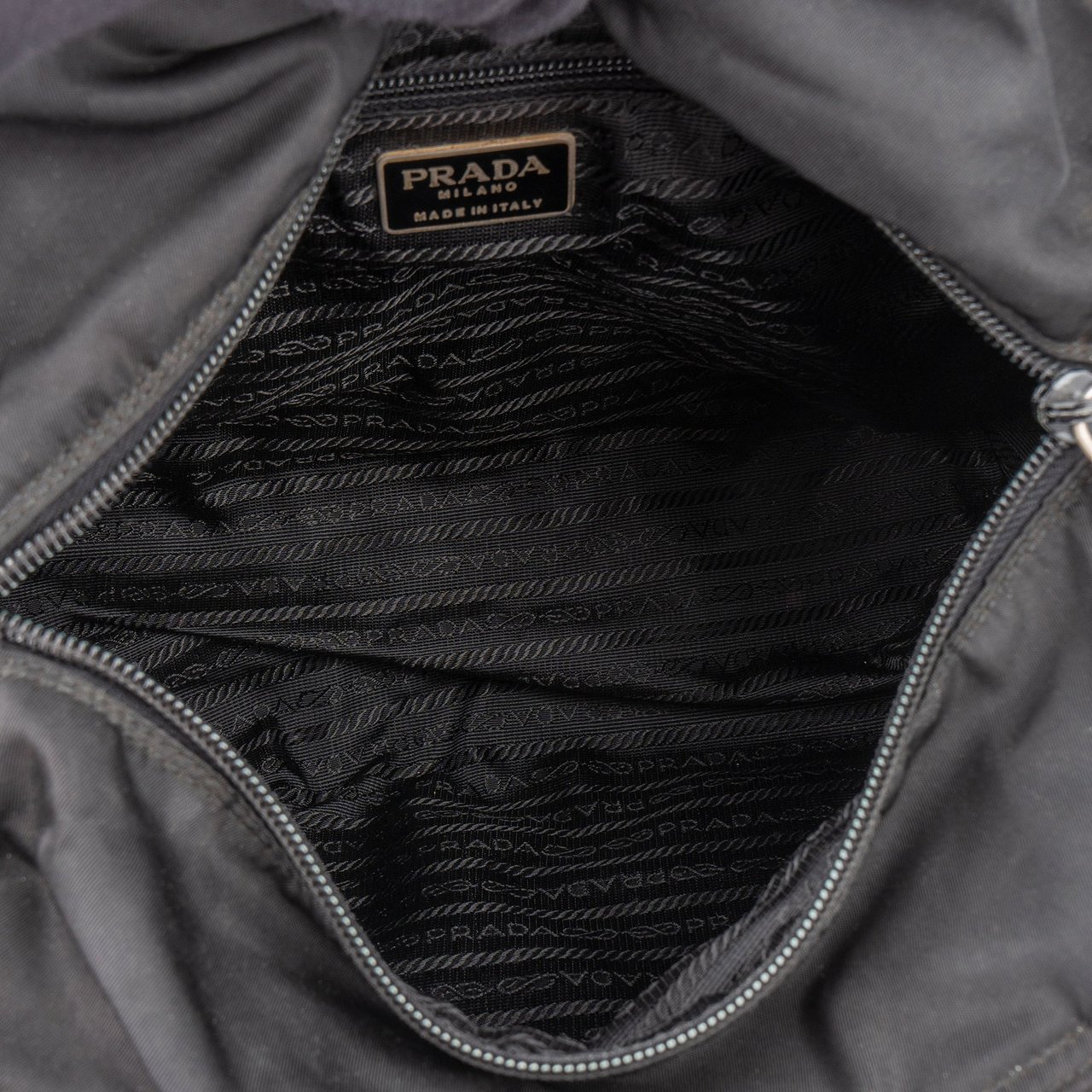 Prada Prada Black Nylon Triangle Handbag Zwart