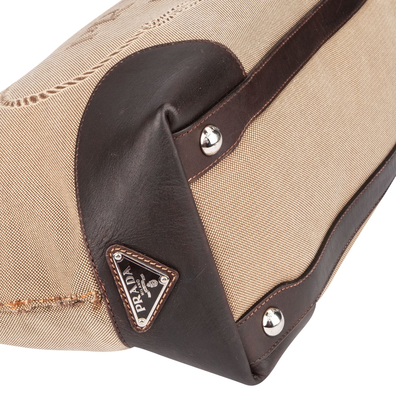 Prada Prada Jacquard Triangle Shoulder Bag Bruin