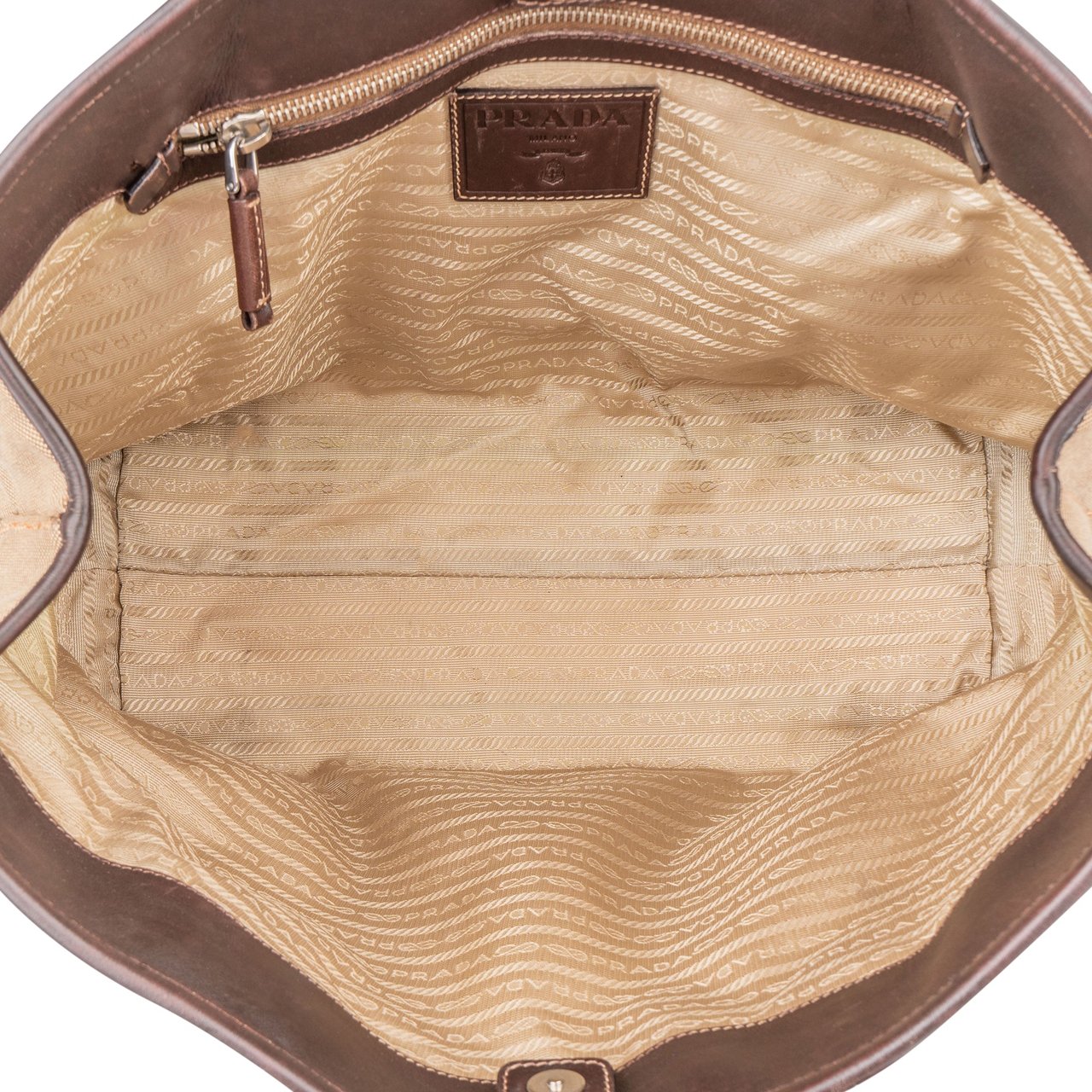 Prada Prada Jacquard Triangle Shoulder Bag Bruin